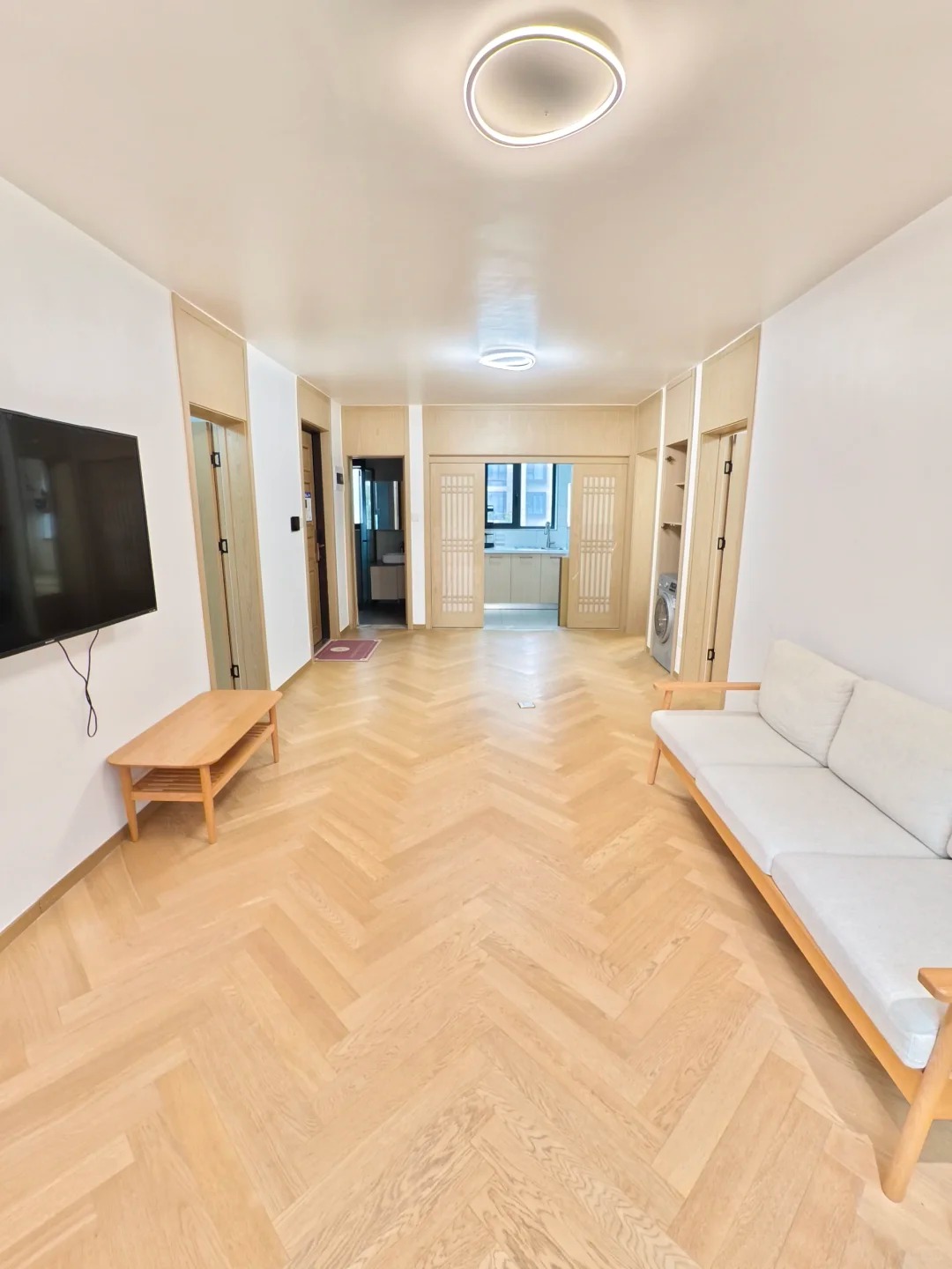 魏善庄中海云熙三居：动线重构与整墙收纳的家居焕新 配图 2